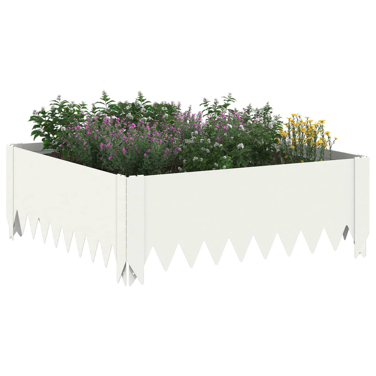 Vidaxl gazonrand 4 st 60 x 60 x 20 cm staal wit