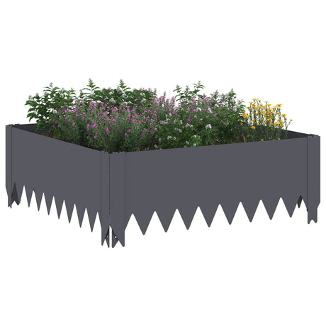 Vidaxl gazonrand 60 x 60 x 20 cm staal antracietkleurig