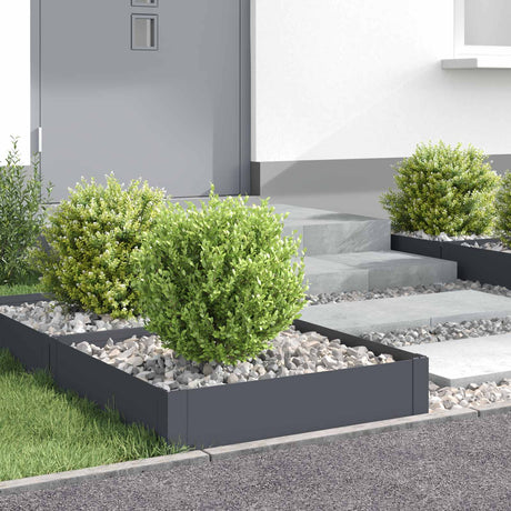 Vidaxl gazonrand 4 st 60 x 60 x 20 cm staal antracietkleurig