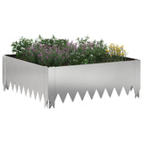 Vidaxl gazonrand 4 st 60 x 60 x 20 cm staal zilverkleurig