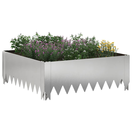 Vidaxl gazonrand 4 st 60 x 60 x 20 cm staal zilverkleurig