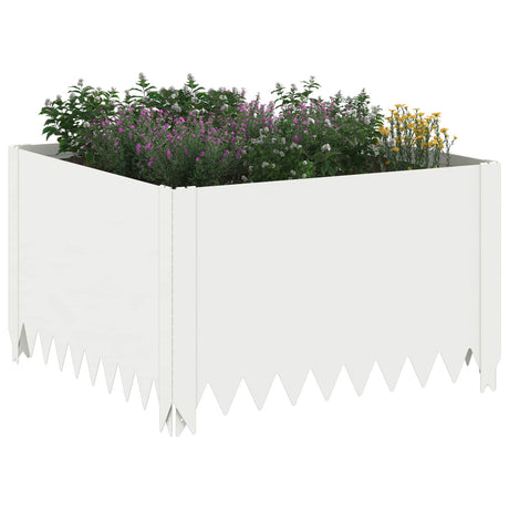 Vidaxl gazonrand 60 x 60 x 35 cm staal wit