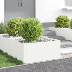 Vidaxl gazonrand 4 st 60 x 60 x 35 cm staal wit