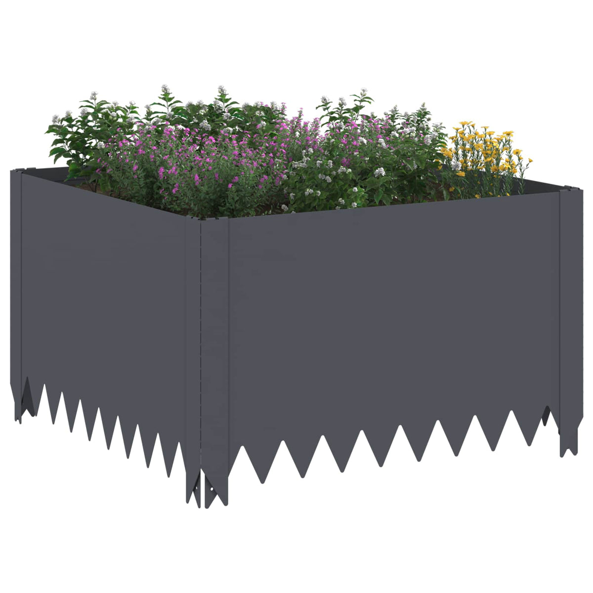 Vidaxl gazonrand 60 x 60 x 35 cm staal antracietkleurig