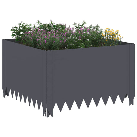 Vidaxl gazonrand 4 st 60 x 60 x 35 cm staal antracietkleurig