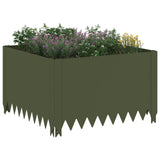 Vidaxl gazonrand 60 x 60 x 35 cm staal olijfgroen