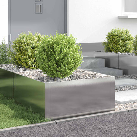 Vidaxl gazonrand 4 st 60 x 60 x 35 cm staal zilverkleurig