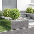 Vidaxl gazonrand 4 st 60 x 60 x 35 cm staal zilverkleurig
