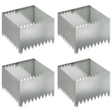 Vidaxl gazonrand 4 st 60 x 60 x 35 cm staal zilverkleurig