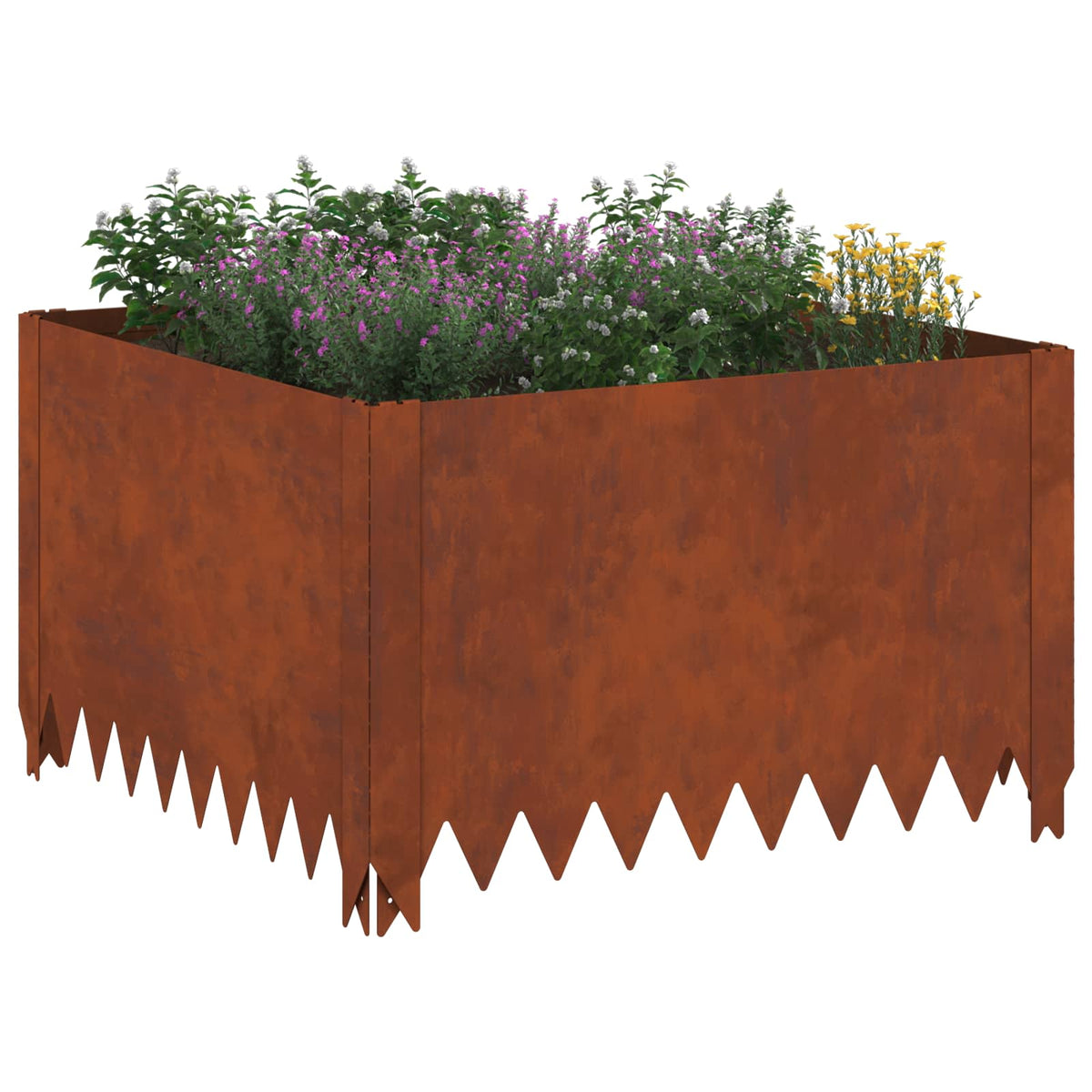 Vidaxl gazonrand 4 st 60 x 60 x 35 cm staal roestig
