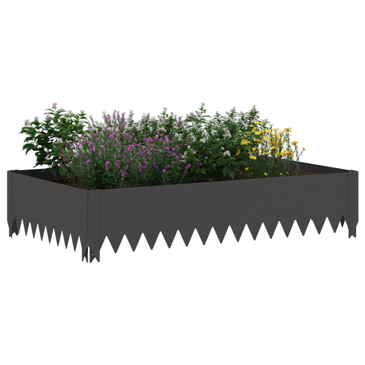 Vidaxl gazonrand 100 x 60 x 20 cm staal zwart