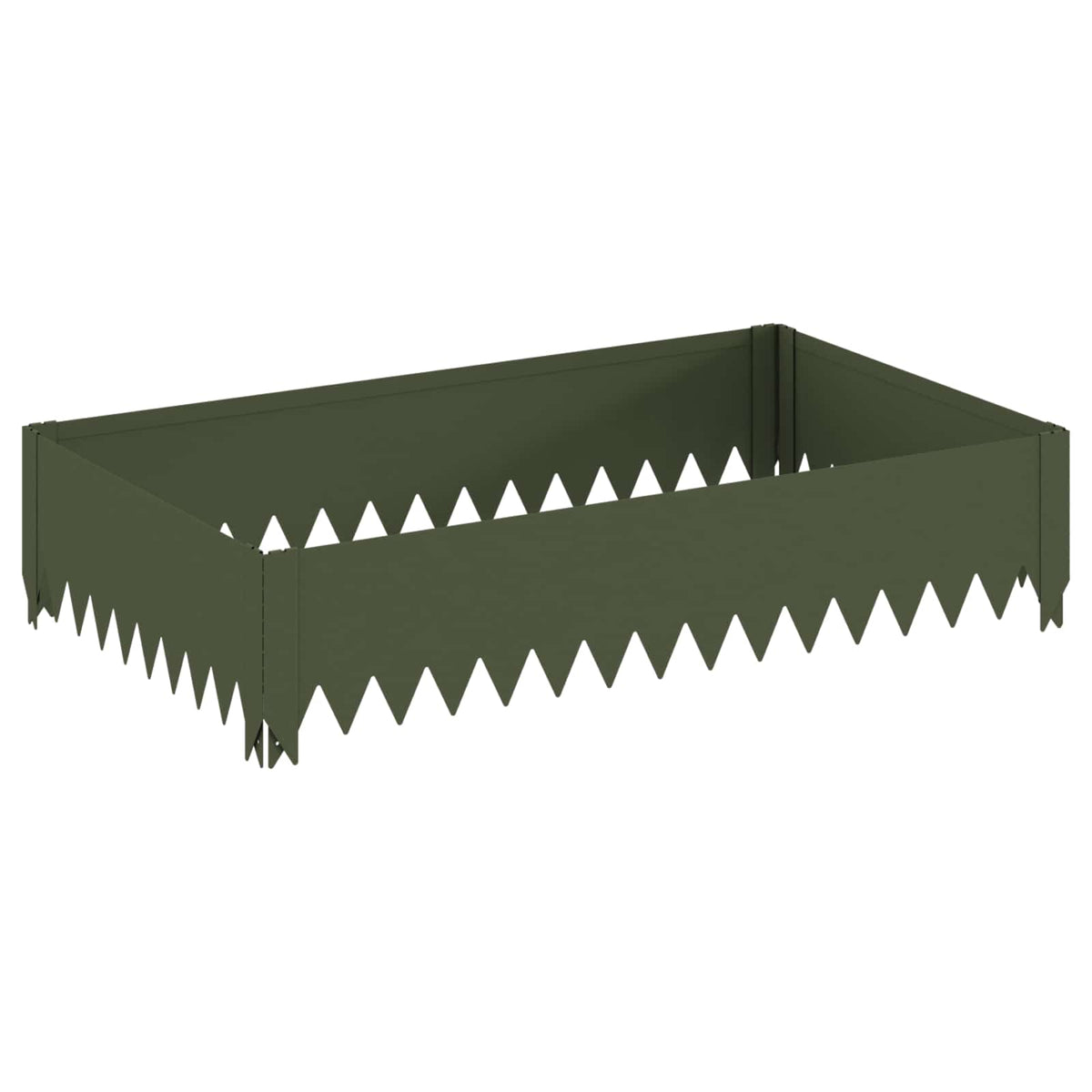 Vidaxl gazonrand 100 x 60 x 20 cm staal olijfgroen