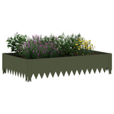 Vidaxl gazonrand 100 x 60 x 20 cm staal olijfgroen
