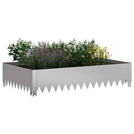 Vidaxl gazonrand 100 x 60 x 20 cm staal zilverkleurig