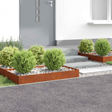 Vidaxl gazonrand 4 st 100 x 60 x 20 cm staal roestig