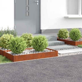 Vidaxl gazonrand 4 st 100 x 60 x 20 cm staal roestig