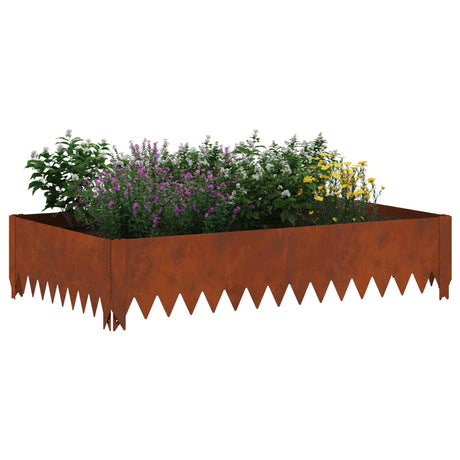 Vidaxl gazonrand 4 st 100 x 60 x 20 cm staal roestig