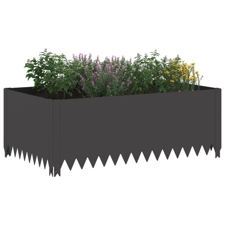 Vidaxl gazonrand 100 x 60 x 35 cm staal zwart