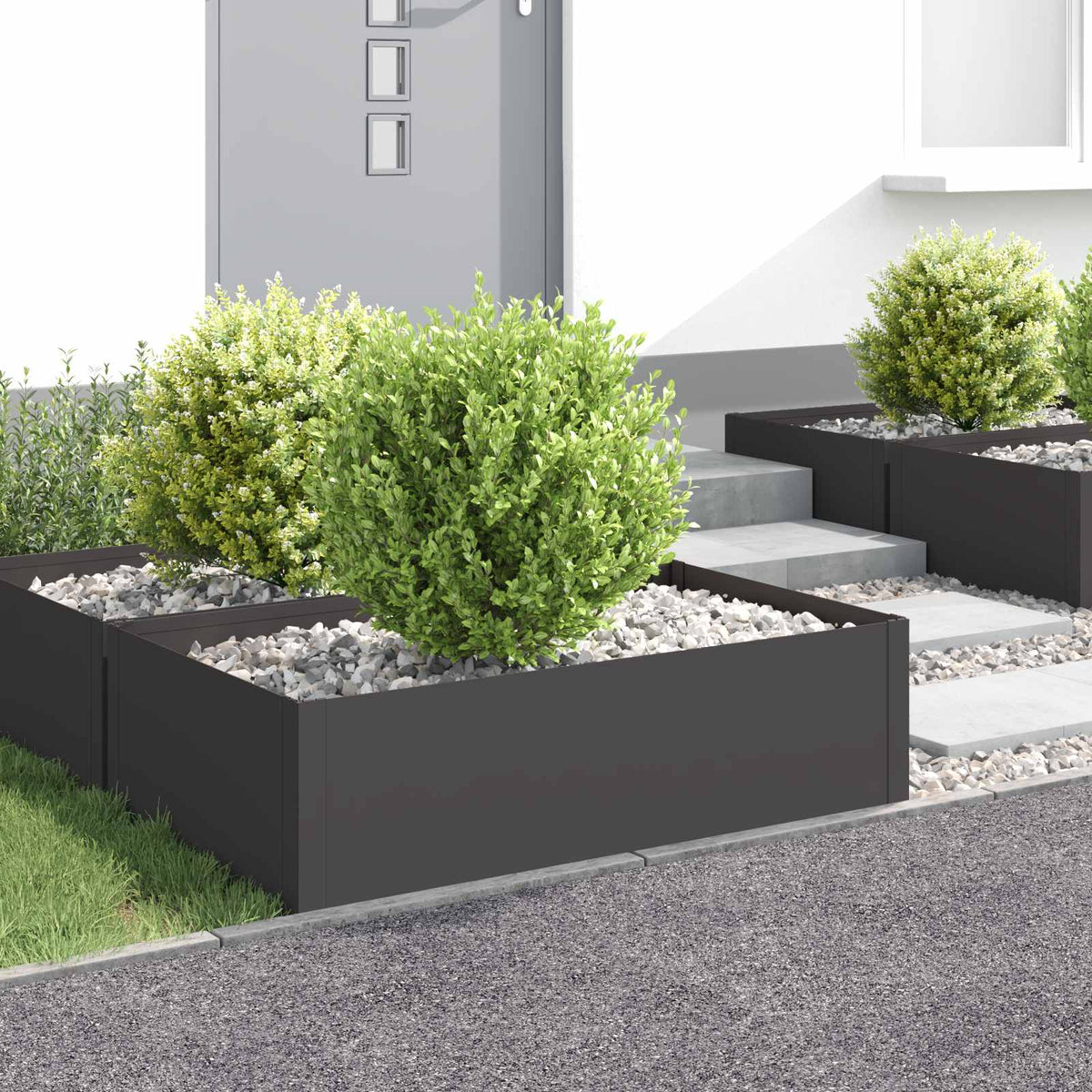 Vidaxl gazonrand 4 st 100 x 60 x 35 cm staal zwart