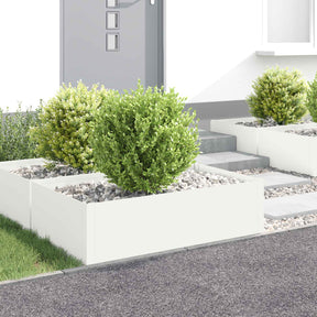 Vidaxl gazonrand 4 st 100 x 60 x 35 cm staal wit