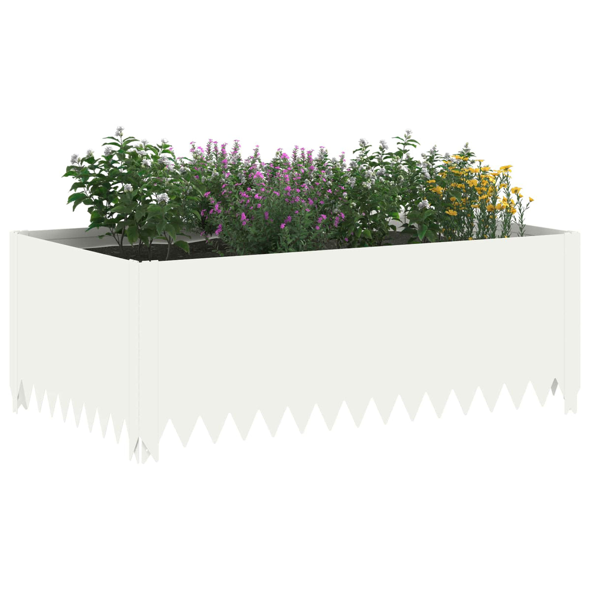 Vidaxl gazonrand 4 st 100 x 60 x 35 cm staal wit