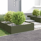 Vidaxl gazonrand 4 st 100 x 60 x 35 cm staal olijfgroen