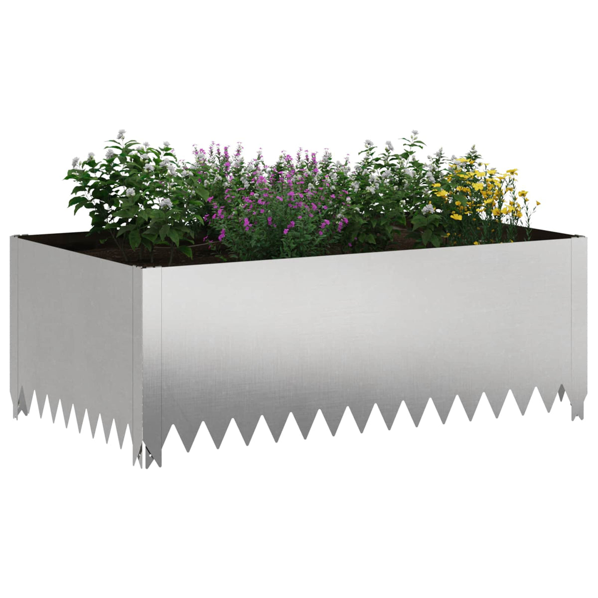 Vidaxl gazonrand 4 st 100 x 60 x 35 cm staal zilverkleurig
