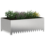 Vidaxl gazonrand 4 st 100 x 60 x 35 cm staal zilverkleurig