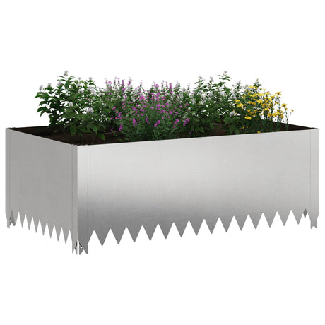 Vidaxl gazonrand 4 st 100 x 60 x 35 cm staal zilverkleurig