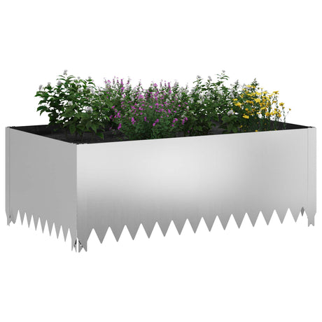 Vidaxl gazonrand 100 x 60 x 35 cm staal zilverkleurig