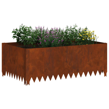 Vidaxl gazonrand 4 st 100 x 60 x 35 cm staal roestig