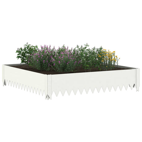 Vidaxl gazonrand 4 st 100 x 100 x 20 cm staal wit