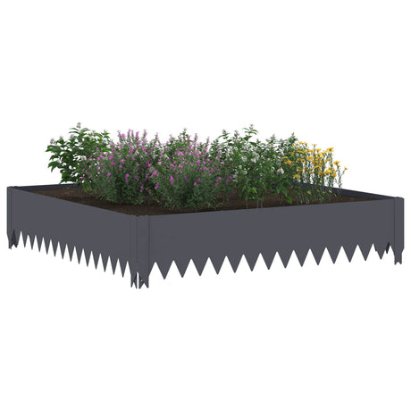 Vidaxl gazonrand 4 st 100 x 100 x 20 cm staal antracietkleurig