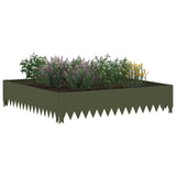 Vidaxl gazonrand 4 st 100 x 100 x 20 cm staal olijfgroen