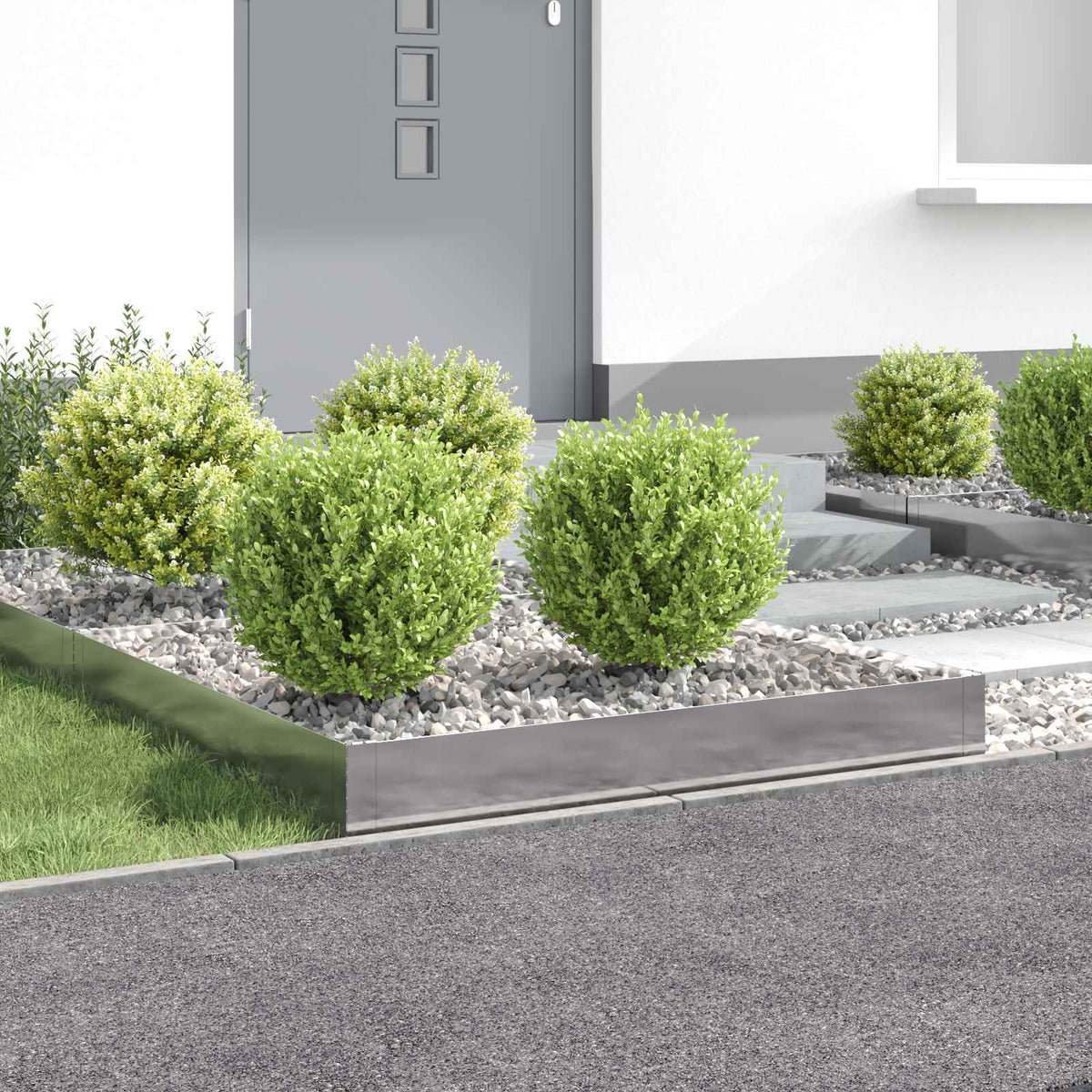 Vidaxl gazonrand 4 st 100 x 100 x 20 cm staal zilverkleurig