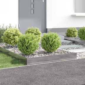 Vidaxl gazonrand 4 st 100 x 100 x 20 cm staal zilverkleurig