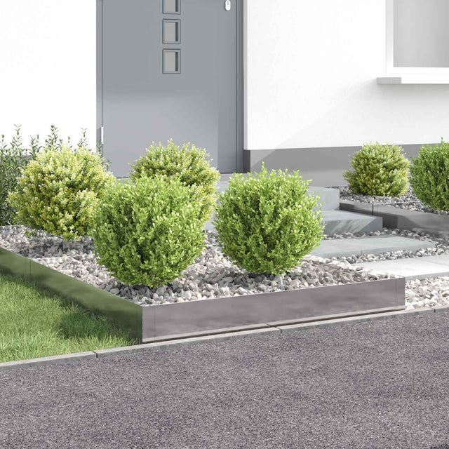 Vidaxl gazonrand 4 st 100 x 100 x 20 cm staal zilverkleurig
