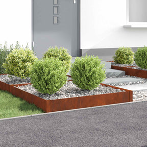 Vidaxl gazonrand 4 st 100 x 100 x 20 cm staal roestig