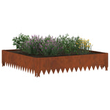 Vidaxl gazonrand 4 st 100 x 100 x 20 cm staal roestig
