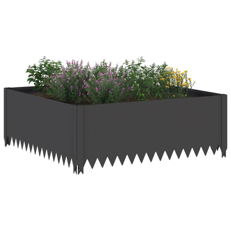 Vidaxl gazonrand 4 st 100 x 100 x 35 cm staal zwart