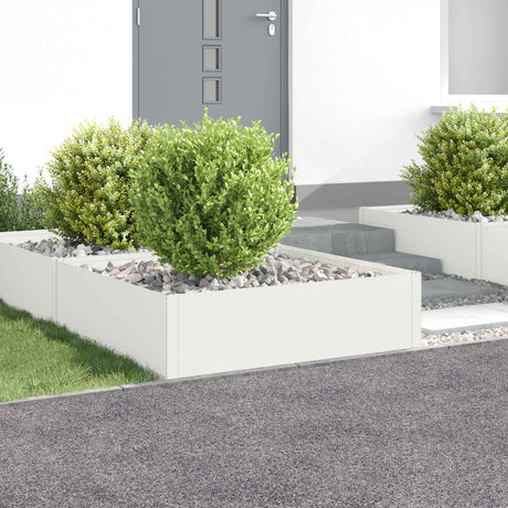 Vidaxl gazonrand 4 st 100 x 100 x 35 cm staal wit