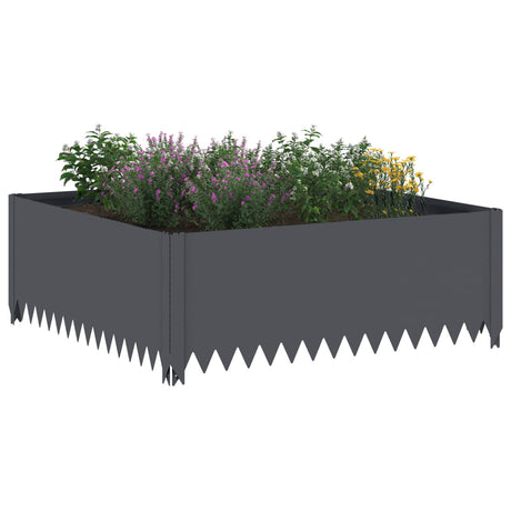 Vidaxl gazonrand 100 x 100 x 35 cm staal antracietkleurig