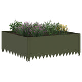 Vidaxl gazonrand 4 st 100 x 100 x 35 cm staal olijfgroen