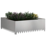 Vidaxl gazonrand 4 st 100 x 100 x 35 cm staal zilverkleurig