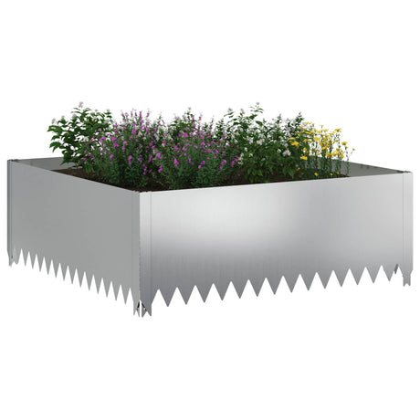 Vidaxl gazonrand 100 x 100 x 35 cm staal zilverkleurig
