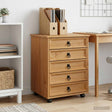 Vidaxl rolkast met lades corona massief grenenhout en engineered wood