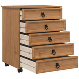 Vidaxl rolkast met lades corona massief grenenhout en engineered wood