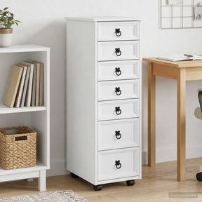 Vidaxl rolkast met lades corona massief grenenhout en engineered wood