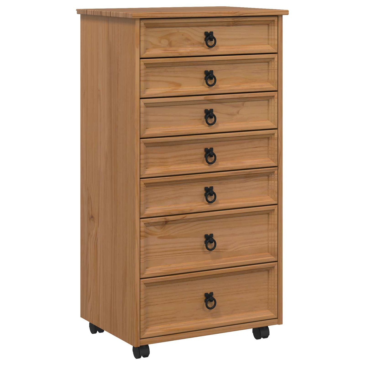 Vidaxl rolkast met lades corona massief grenenhout en engineered wood