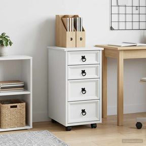 Vidaxl rolkast met lades corona massief grenenhout en engineered wood
